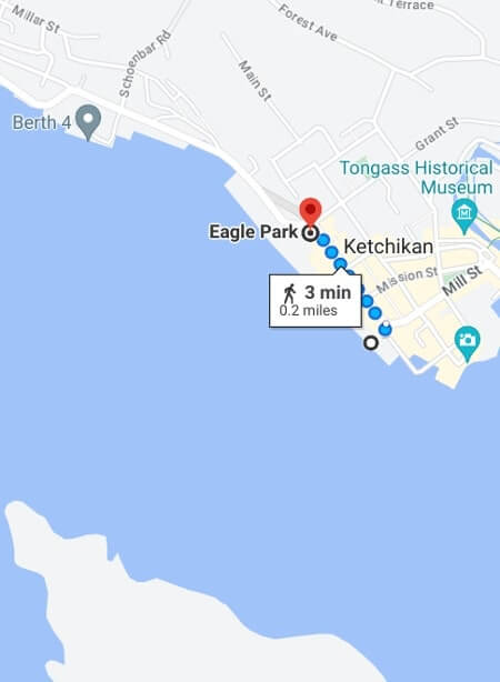 ketchikan alaska map: eagle park map. how to get to eagle park from ketchikan cruise port.