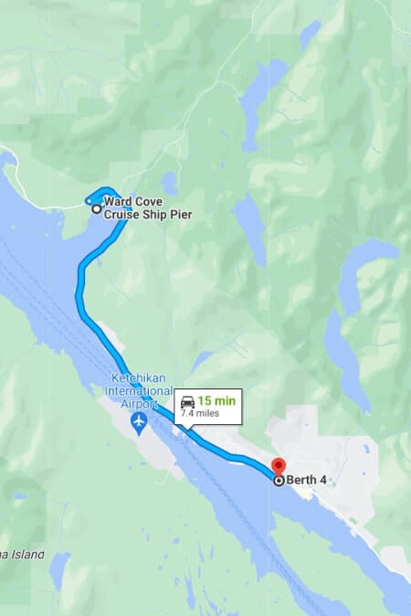 ward cove map. ward cove shuttle to ketchikan