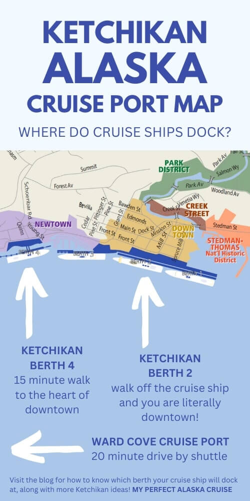 map of where do cruise ships dock in ketchikan alaska