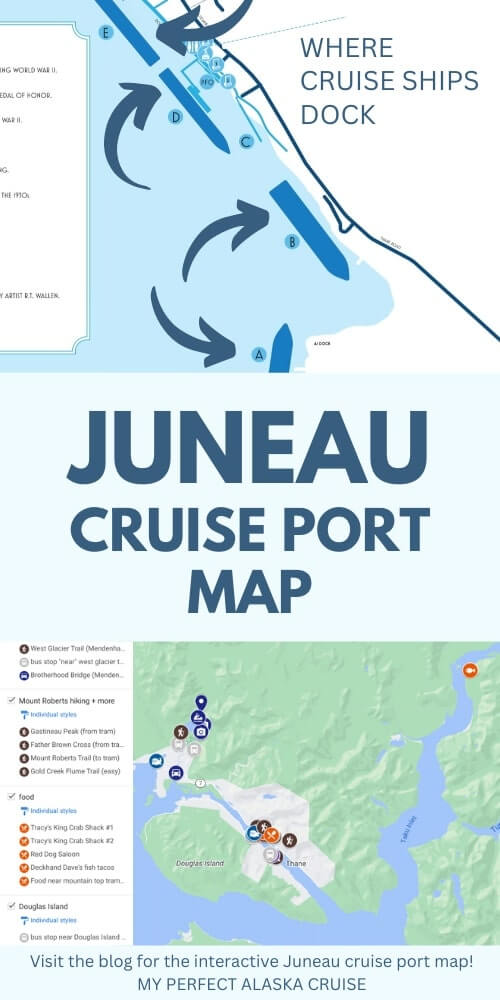 juneau cruise port map with where cruise ships dock in juneau