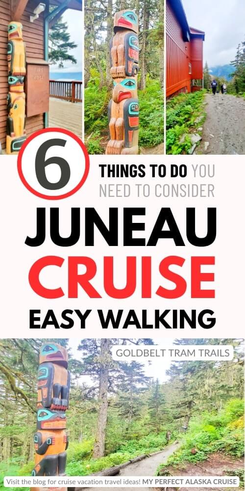 walking in juneau cruise port. best easy walks. goldbelt tram trail mount roberts