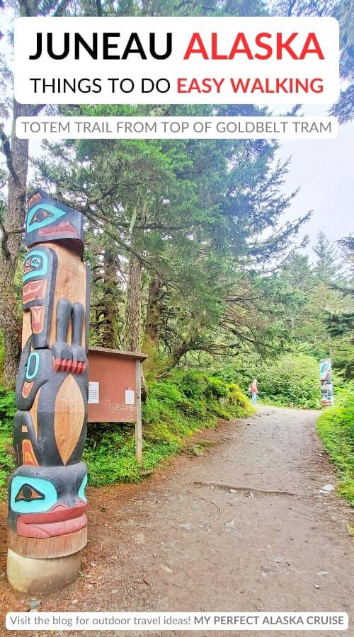 easy walking in juneau: mount roberts totem trail near goldbelt tram