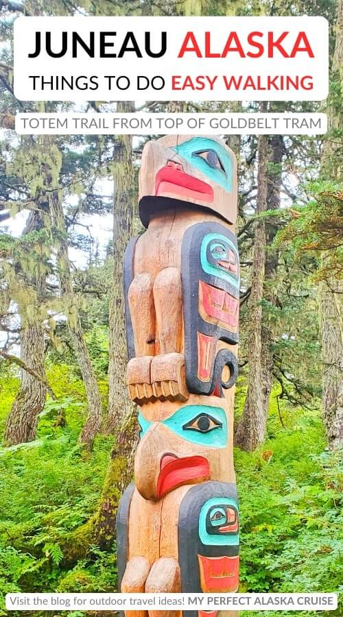 easy walking in juneau: mount roberts totem trail near goldbelt tram