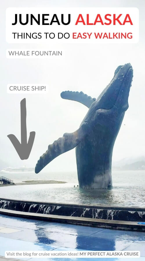 easy walking from juneau cruise port to juneau whale fountain