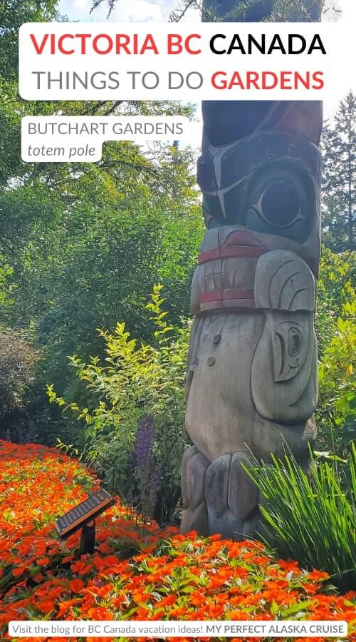 totem poles in butchart gardens