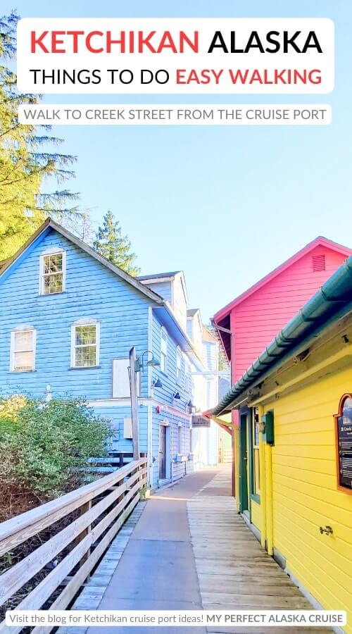 walking from ketchikan cruise port to creek street. alaska cruise free things to do