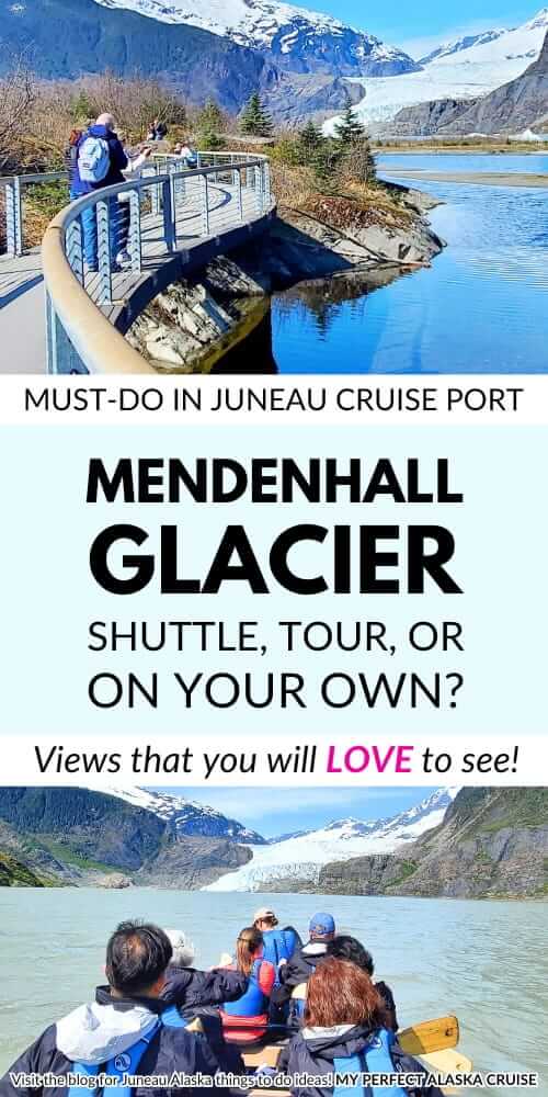 mendenhall glacier on your own or tour or glacier shuttle