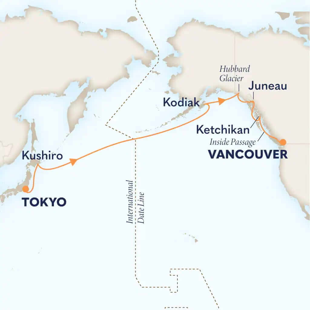 holland america japan to alaska cruise in april. 15-Day North Pacific Crossing. westerdam april 25 respositioning cruise