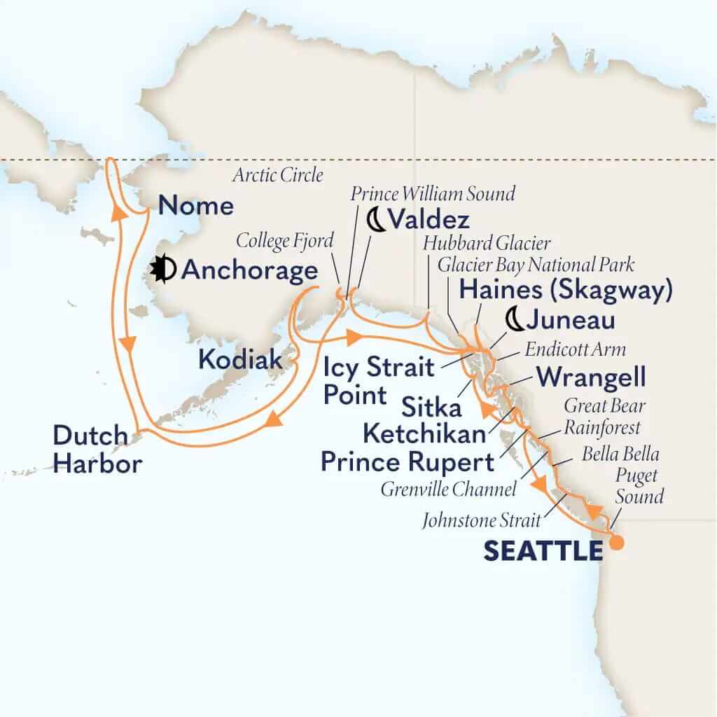 28-Day Legendary Alaska Arctic Circle Solstice: best holland america alaska cruise in june. noordam june 6