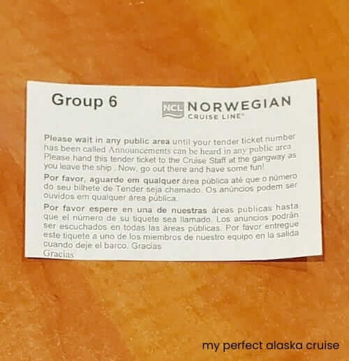 ncl cruise tender ticket group 6