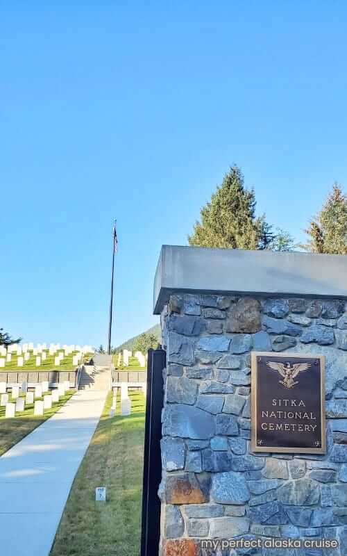 sitka national cemetery entrance in alaska